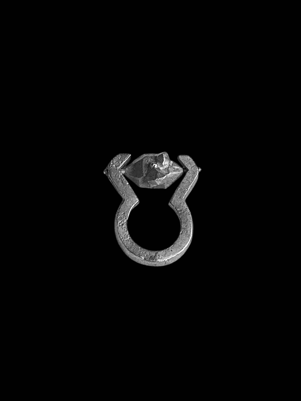 Rotating Silver Crystal Ring