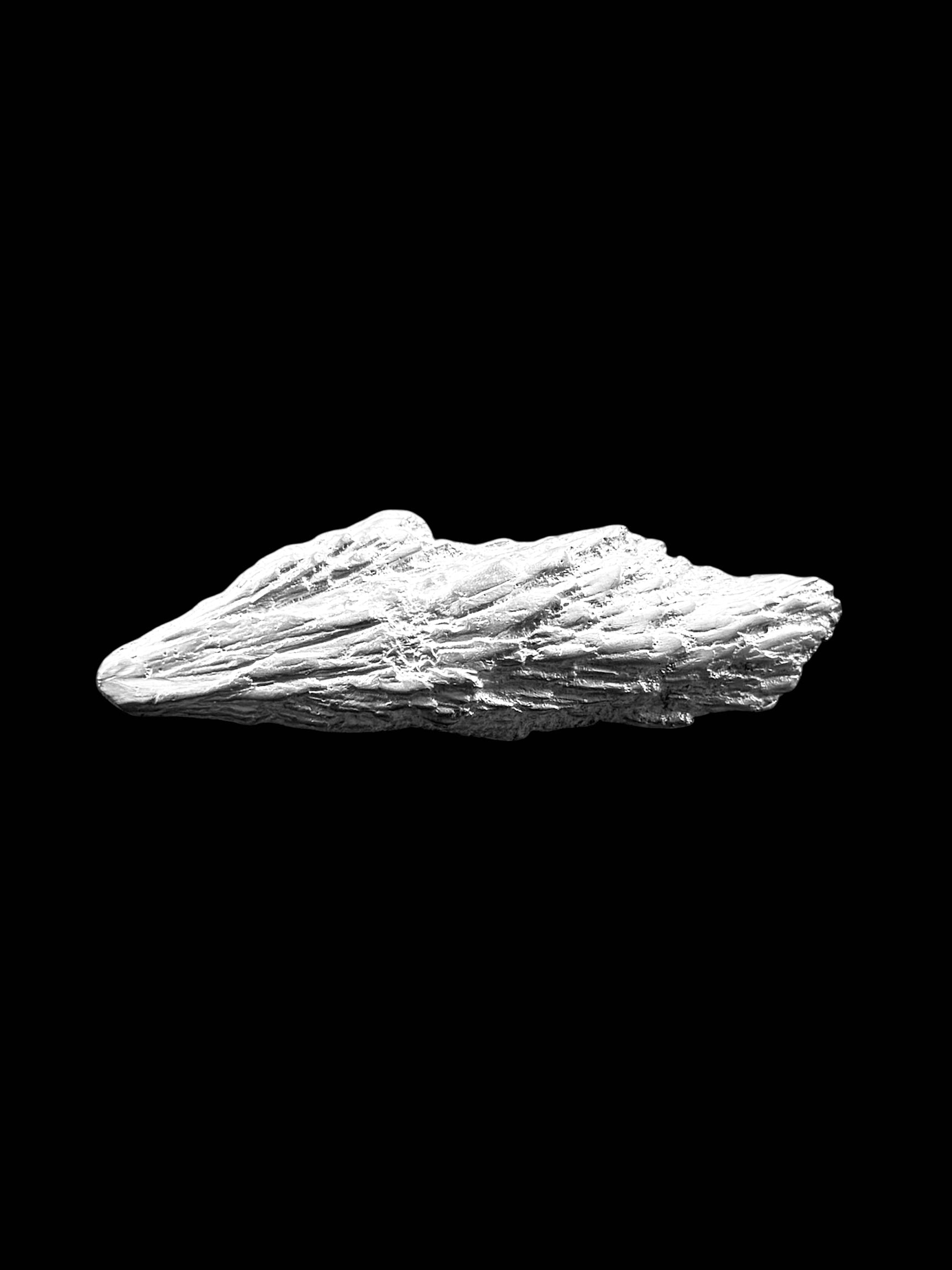 Cast Black Kyanite Brooch in Solid Silver