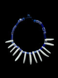 Porcelain Teeth Necklace with Glass Striped Beads