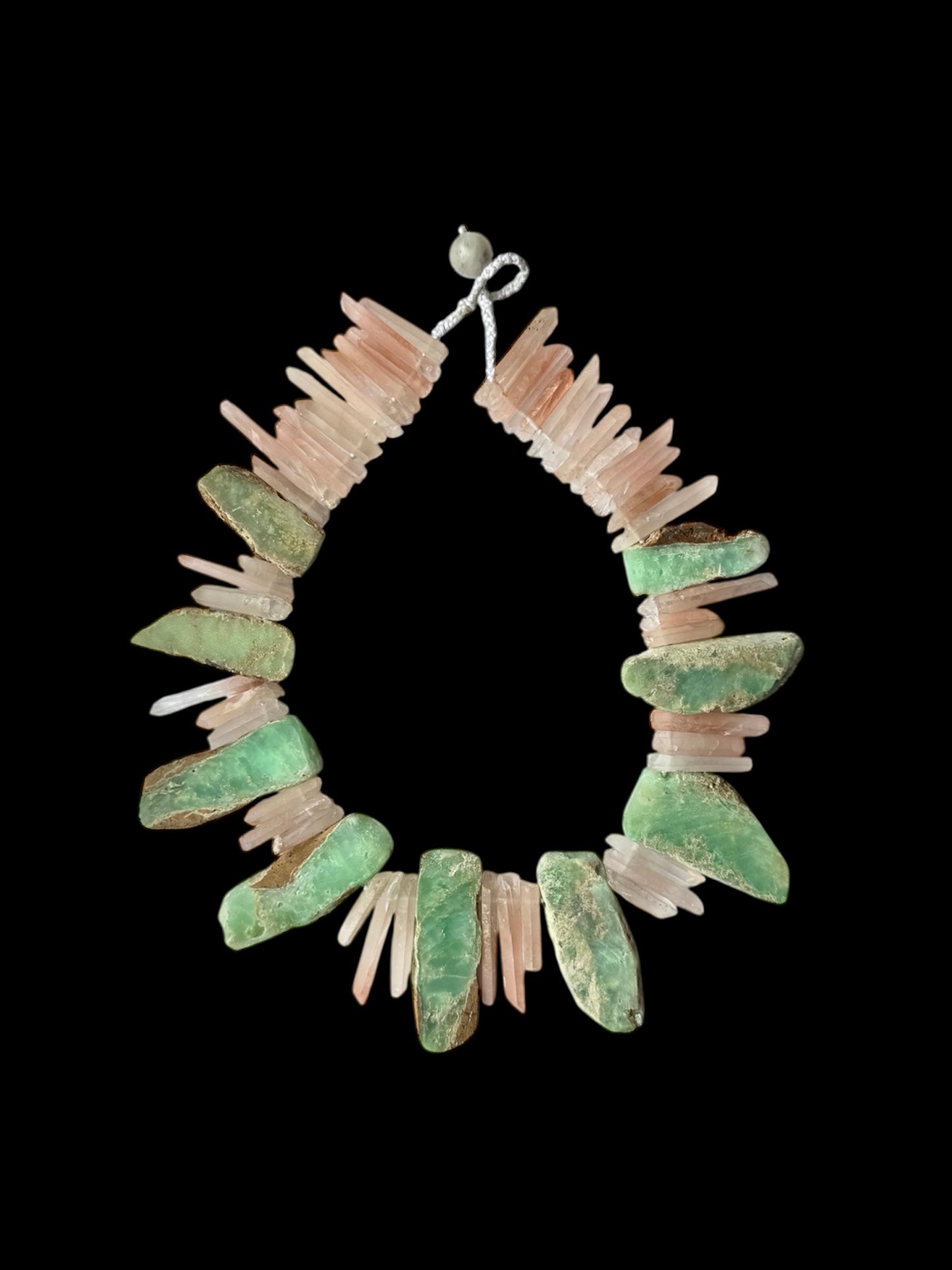 Chrysoprase and Rose Quartz Necklace
