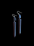 Ebony and black tourmaline earrings