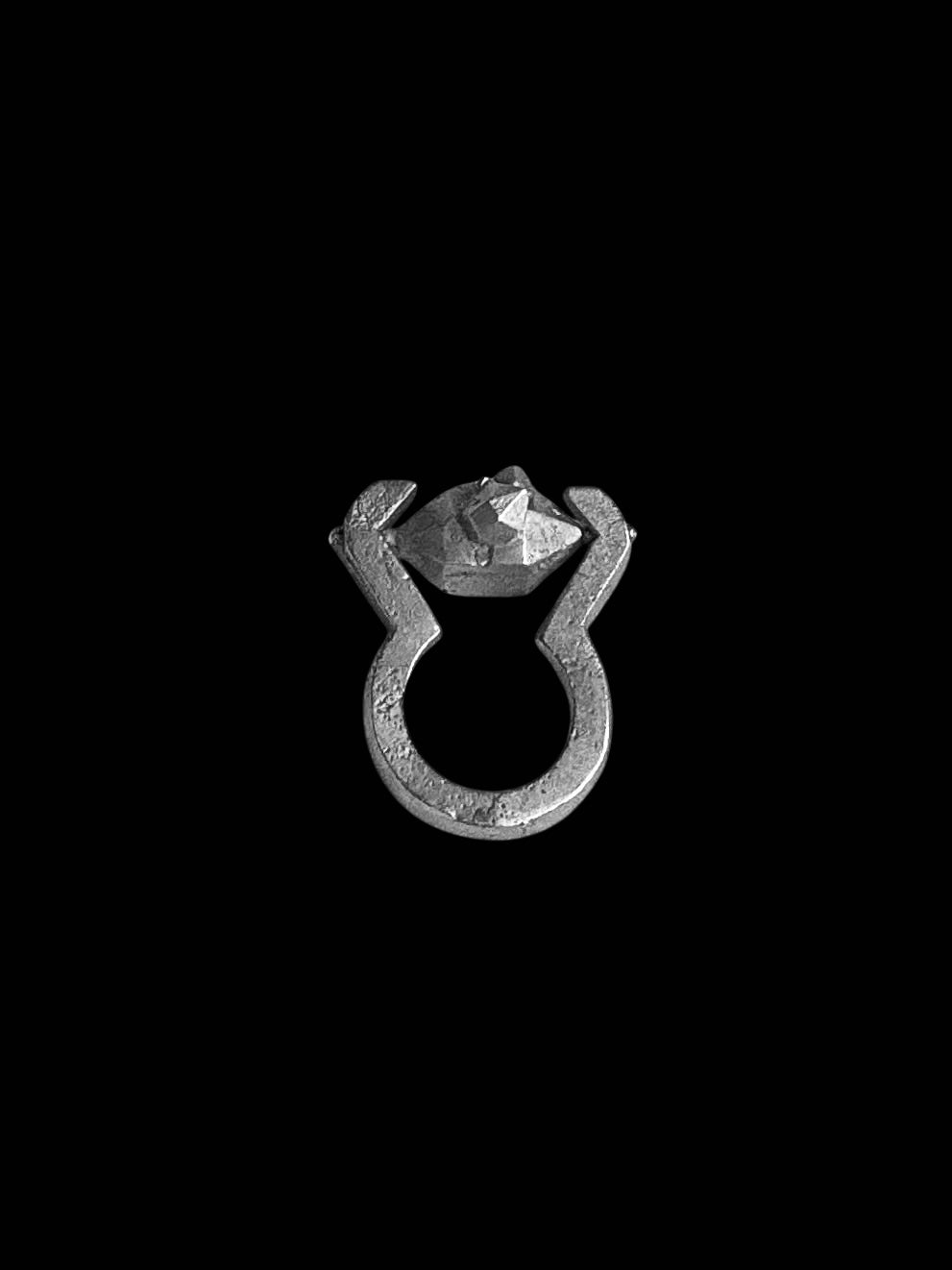 Rotating Silver Crystal Ring