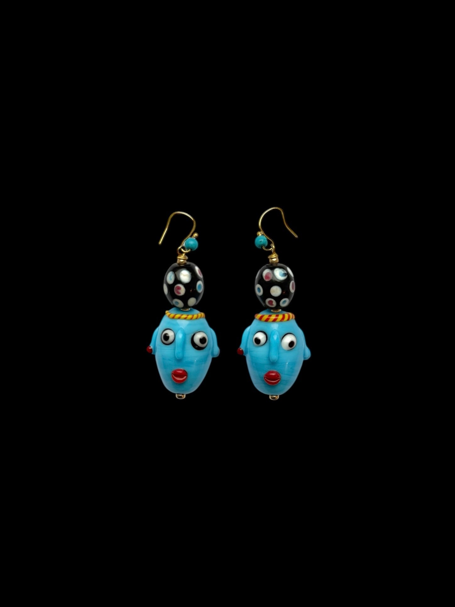 Turquoise Face Earrings