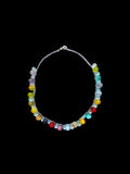 Aquamarine and Glass Multicoloured Teardrop Necklace