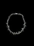 Mini Safety Pin and Pebble Silver Necklace