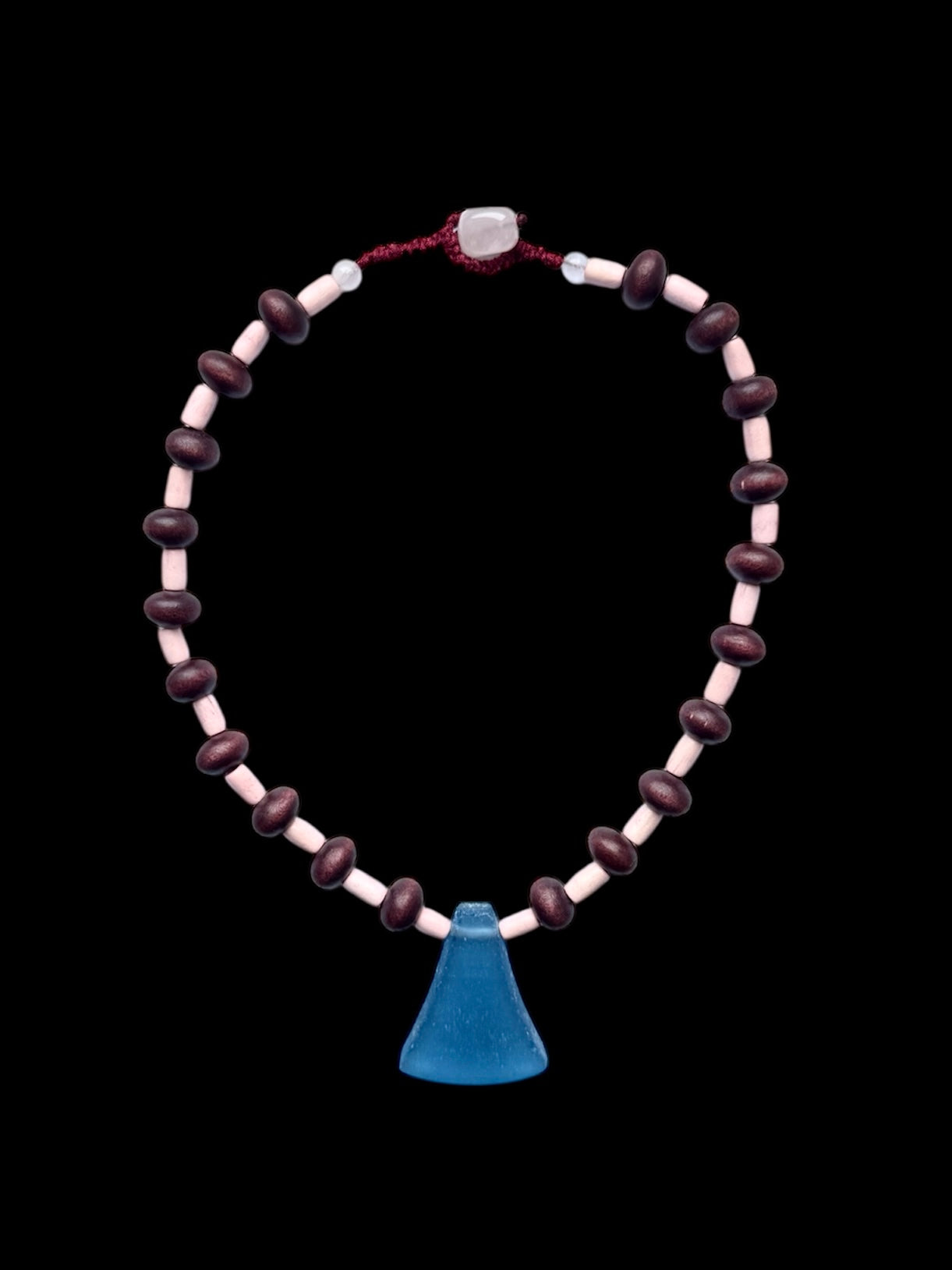 Glass and Wood Necklace