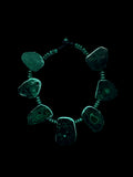 Malachite Slices and Glass Necklace