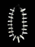 Rock Crystal Spike and Dotted Glass Necklace