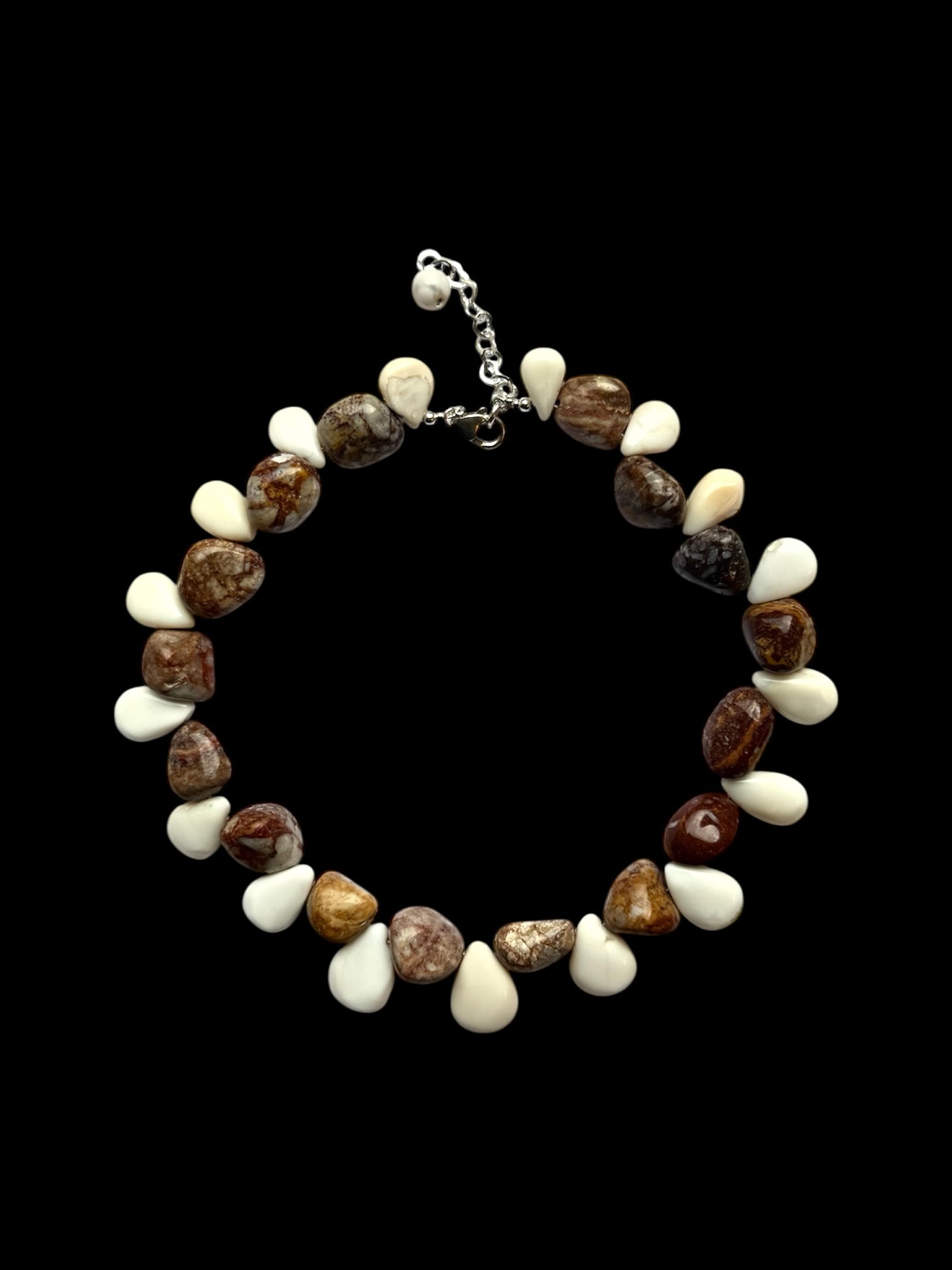 Teardrop Briolette and Tumbled Jasper Necklace