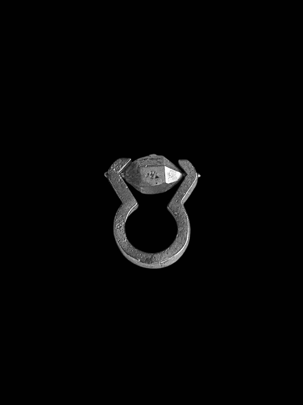 Rotating Silver Crystal Ring
