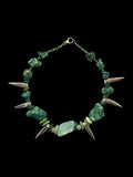 Silver Tooth and Turquoise Necklace