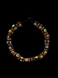 Siberian Evil Eye Necklace with Orange Discs